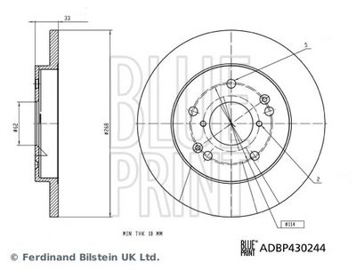Тормозной диск BLUE PRINT ADBP430244