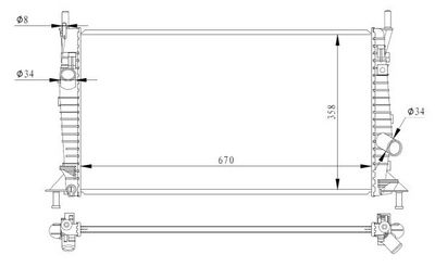 Радиатор, охлаждение двигателя NRF 550014