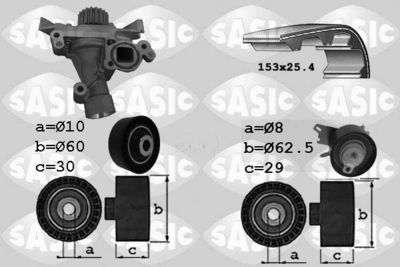 Ūdenssūknis + Zobsiksnas komplekts SASIC 3900028