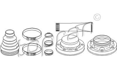 Комплект пыльника, приводной вал TOPRAN 111671