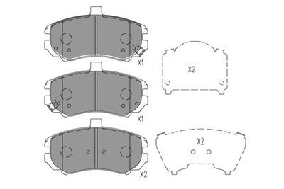 Bremžu uzliku kompl., Disku bremzes KAVO PARTS KBP-3038