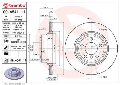 Тормозной диск BREMBO 09.A541.11