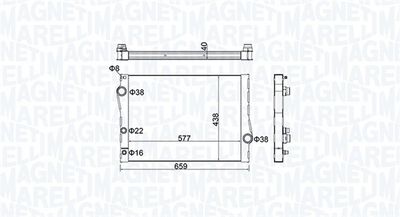 Радиатор, охлаждение двигателя MAGNETI MARELLI 350213163500