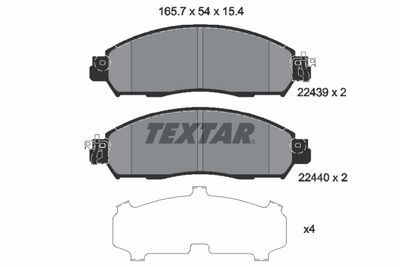 Bremžu uzliku kompl., Disku bremzes TEXTAR 2243903