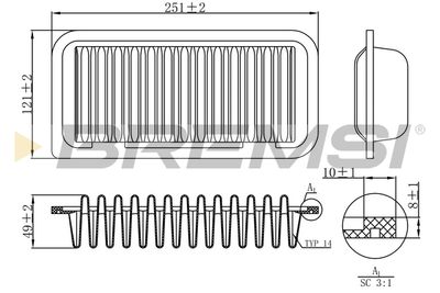 Воздушный фильтр BREMSI FA1147