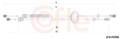 Трос, механическая коробка передач COFLE 92.2CB.PE008