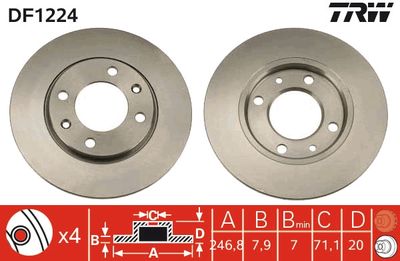 Bremžu diski TRW DF1224