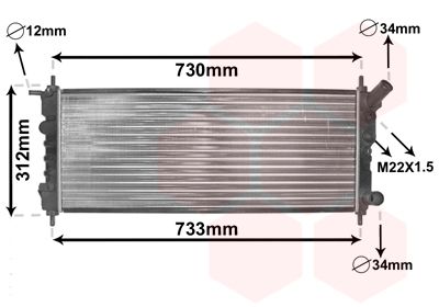 Radiators, Motora dzesēšanas sistēma VAN WEZEL 37002263