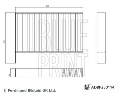 Filtrs, Salona telpas gaiss BLUE PRINT ADBP250114