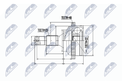 Šarnīru komplekts, Piedziņas vārpsta NTY NPZ-CT-016