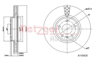Bremžu diski METZGER 6110425
