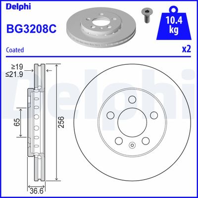 Тормозной диск DELPHI BG3208C