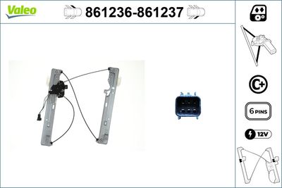 Stikla pacelšanas mehānisms VALEO 861236