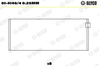 Шатунный подшипник GLYCO 01-4146/4 0.25mm