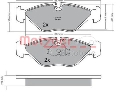 Bremžu uzliku kompl., Disku bremzes METZGER 1170293