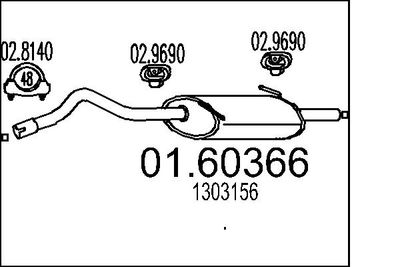Глушитель выхлопных газов конечный MTS 01.60366