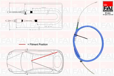 Тросик, cтояночный тормоз FAI AutoParts FBC0143