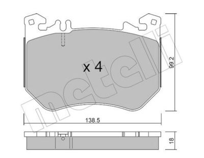 Bremžu uzliku kompl., Disku bremzes METELLI 22-1311-1