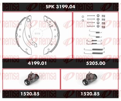 Bremžu komplekts, Trumuļu bremzes REMSA SPK 3199.04