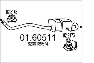 Глушитель выхлопных газов конечный MTS 01.60511