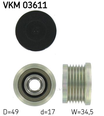 Ģeneratora brīvgaitas mehānisms SKF VKM 03611