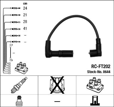 Augstsprieguma vadu komplekts NGK 0644