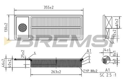 Воздушный фильтр BREMSI FA2409