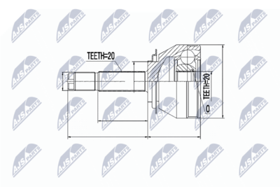 Шарнирный комплект, приводной вал NTY NPZ-FT-025