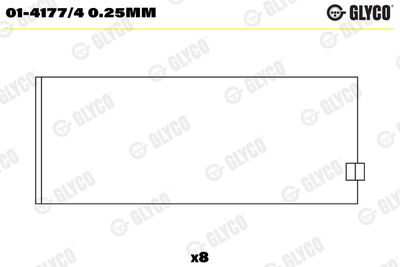 Шатунный подшипник GLYCO 01-4177/4 0.25mm