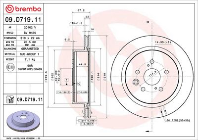 Тормозной диск BREMBO 09.D719.11