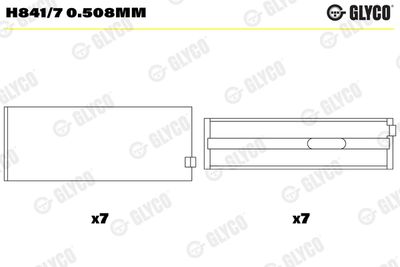 Kloķvārpstas gultnis GLYCO H841/7 0.508mm