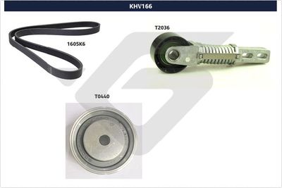 Ķīļrievu siksnu komplekts HUTCHINSON KHV 166