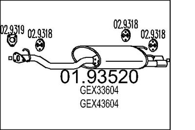 Глушитель выхлопных газов конечный MTS 01.93520