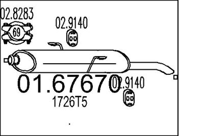 Глушитель выхлопных газов конечный MTS 01.67670