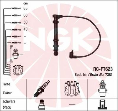 Augstsprieguma vadu komplekts NGK 7381