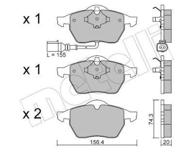 Bremžu uzliku kompl., Disku bremzes METELLI 22-0181-4
