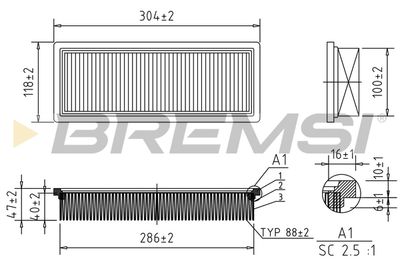 Воздушный фильтр BREMSI FA1377
