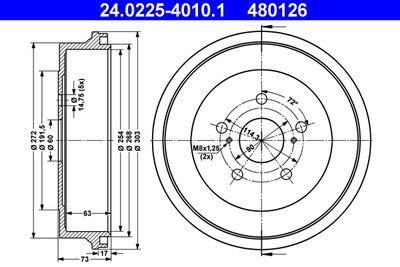 Тормозной барабан ATE 24.0225-4010.1