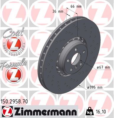 Bremžu diski ZIMMERMANN 150.2958.70