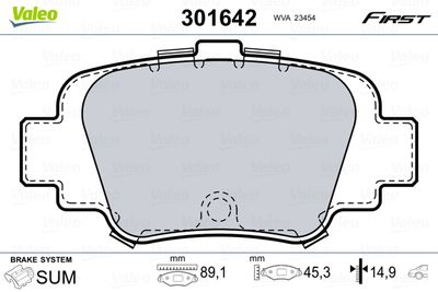 Bremžu uzliku kompl., Disku bremzes VALEO 301642