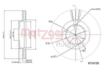 Bremžu diski METZGER 6110135