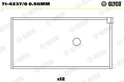 Шатунный подшипник GLYCO 71-4237/6 0.50mm