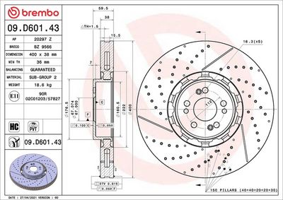 Bremžu diski BREMBO 09.D601.43