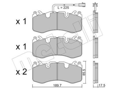 Bremžu uzliku kompl., Disku bremzes METELLI 22-1202-0