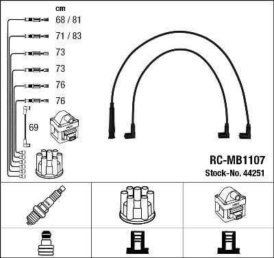 Augstsprieguma vadu komplekts NGK 44251