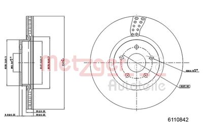 Тормозной диск METZGER 6110842