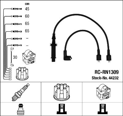 Augstsprieguma vadu komplekts NGK 44232