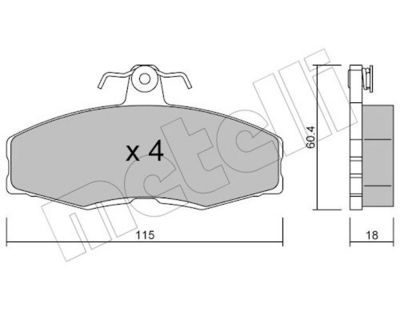 Комплект тормозных колодок, дисковый тормоз METELLI 22-0039-0