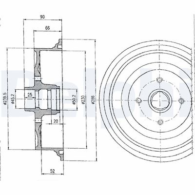 Bremžu trumulis DELPHI BF182