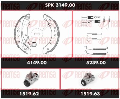 Bremžu komplekts, Trumuļu bremzes REMSA SPK 3149.00